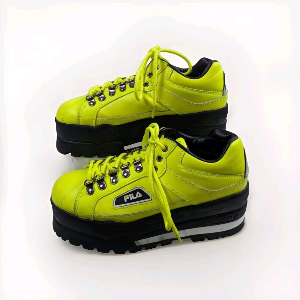 Fila Women's Neon Yellow Trailblazer Platform Sneakers
